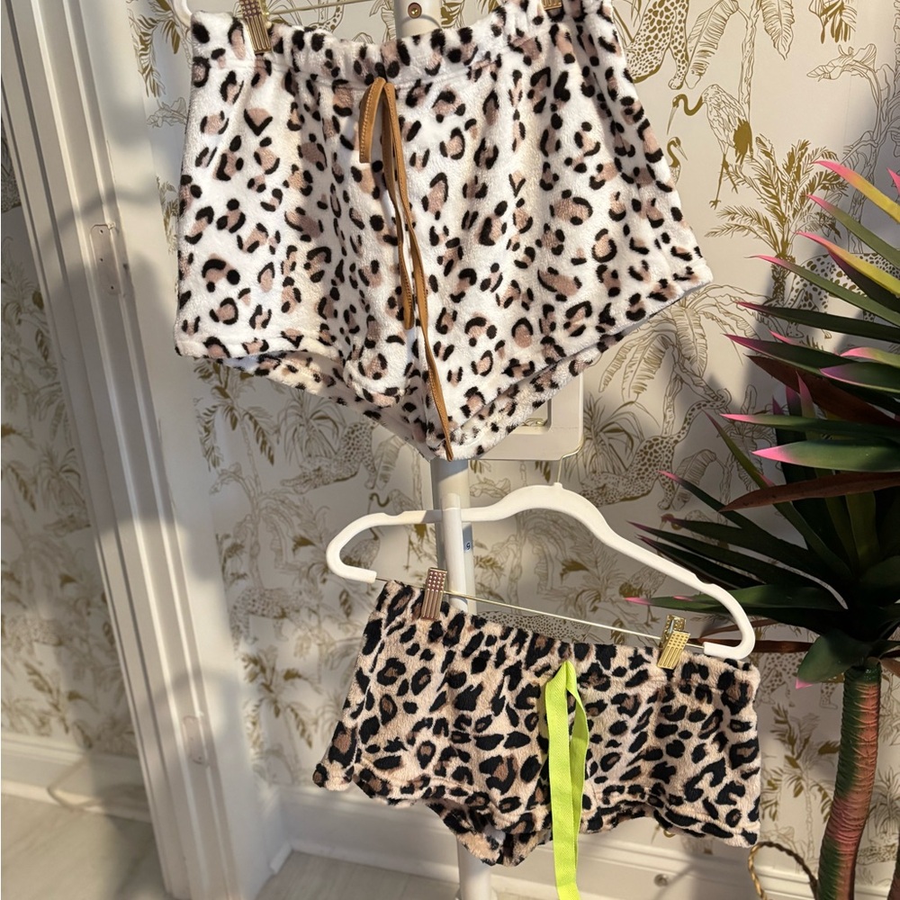 Leopard Print Lounge Shorts Set